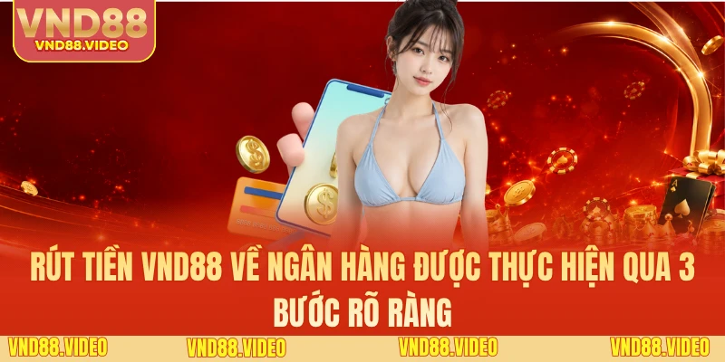 Rút tiền VND88 về ngân hàng được thực hiện qua 3 bước rõ ràng