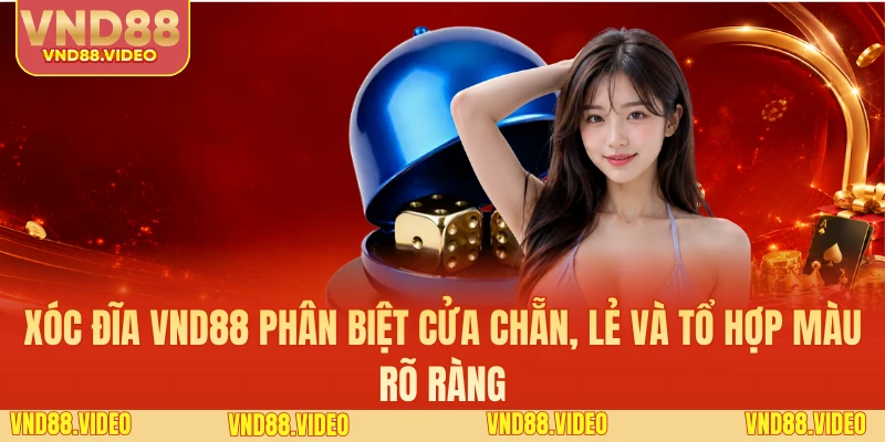 Xóc đĩa VND88 phân biệt cửa chẵn, lẻ và tổ hợp màu rõ ràng